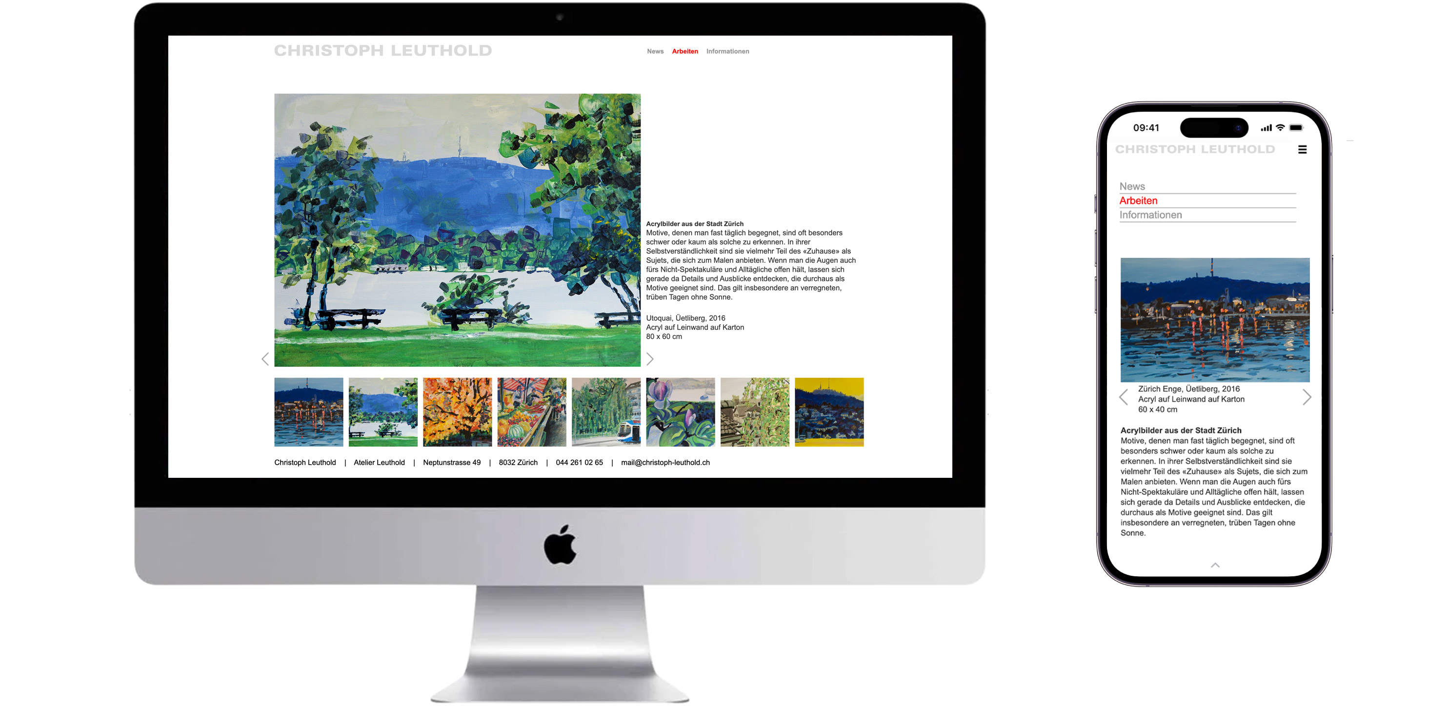 Website, Christoph Leuthold - Atelier Leuthold, Visuelle Kommunikation, Grafik Design, Zürich