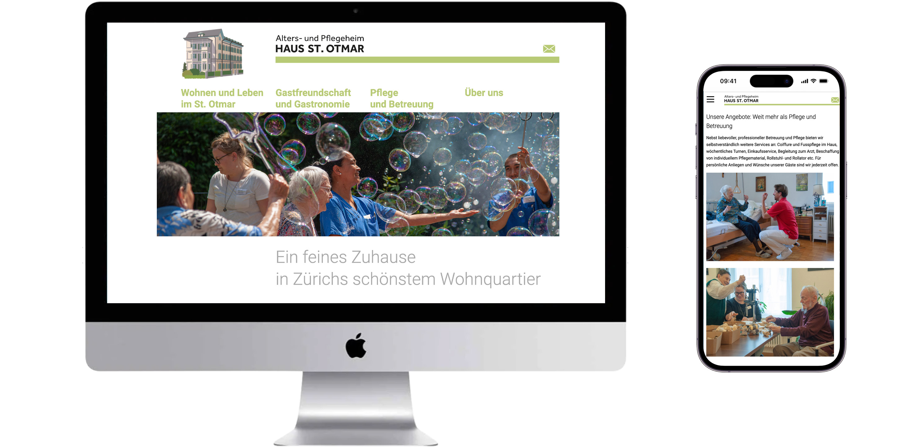 Website, Haus St. Otmar - Atelier Leuthold, Visuelle Kommunikation, Grafik Design, Zürich